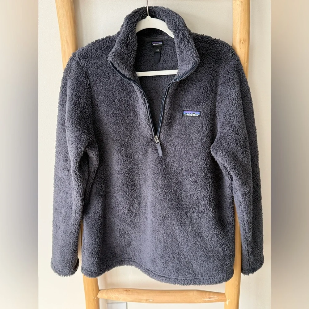 Patagonia Women’s 1/4 Zip Los Gatos Smolder Blue Soft Fleece Pullover L - Picture 11 of 15